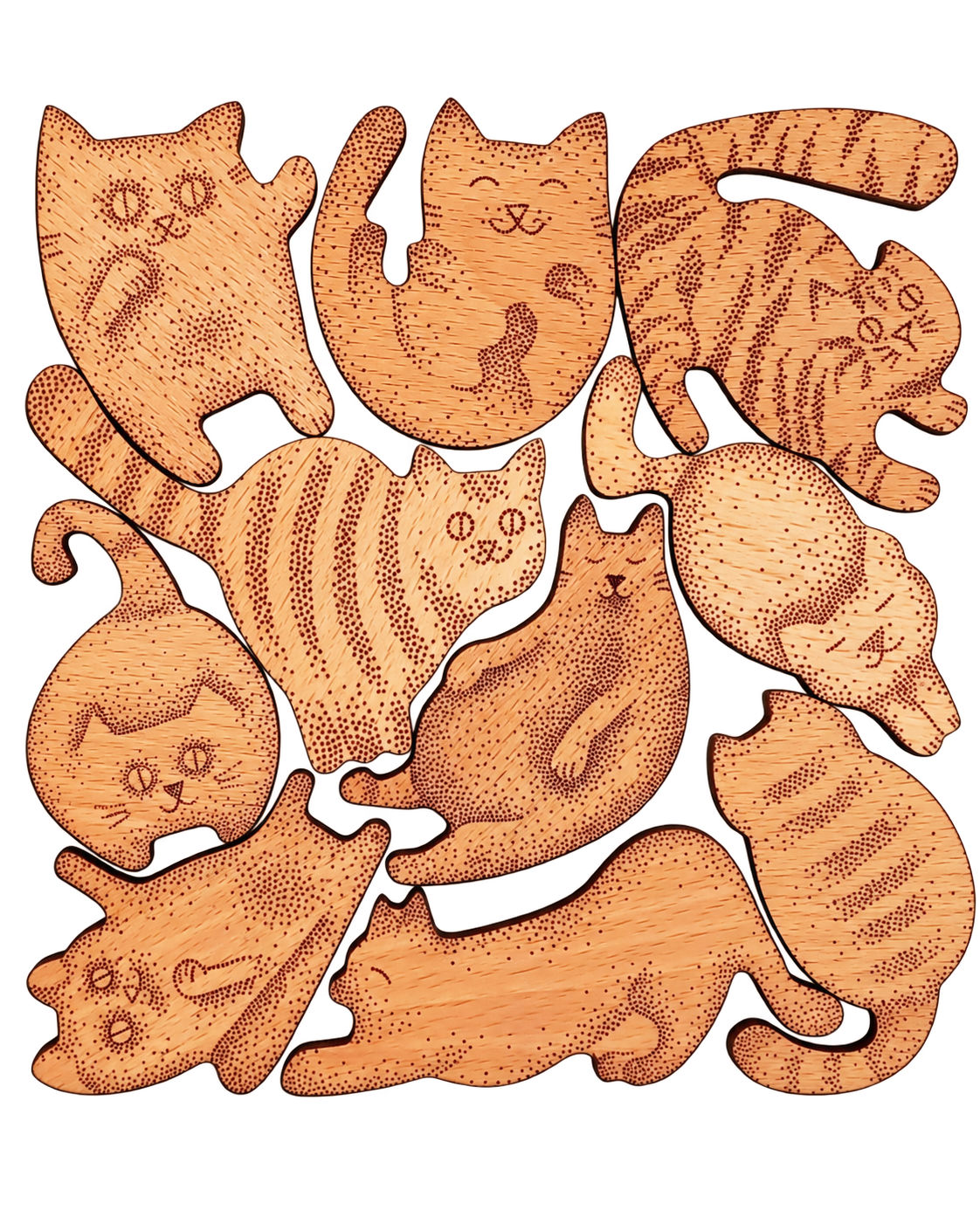 Деревянный пазл «Котики»